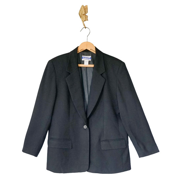 VTG Pendleton Women Virgin Wool Blazer Sz 12P Preppy Academia Office Jacket - Picture 3 of 16